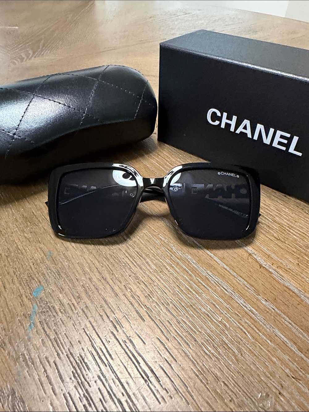 CHANEL Black Oversized Square Sunglasses - Picture 3 of 9
